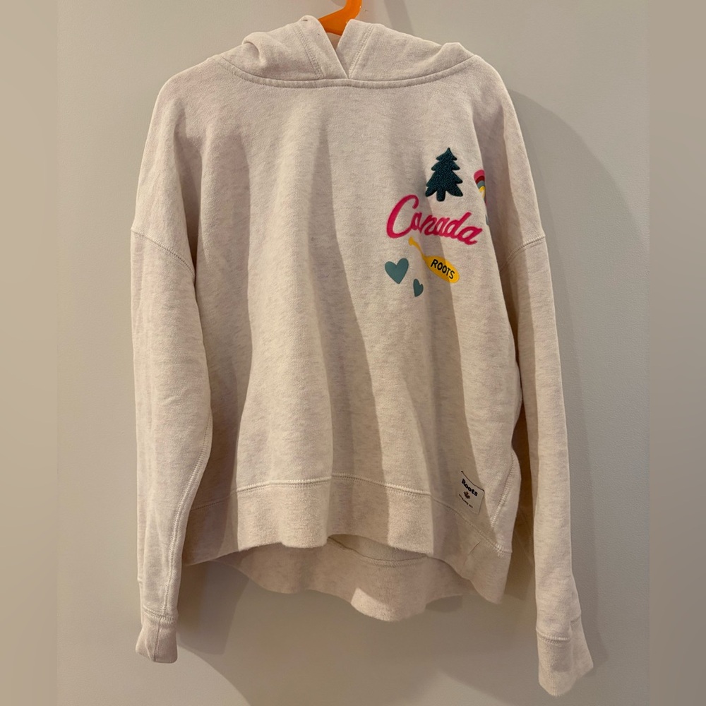 Roots kids girls pull over hoodie sweatshirt sz XL 11-12